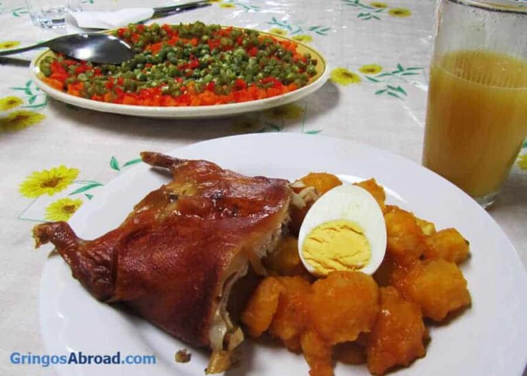 Cuy meal in Ecuador